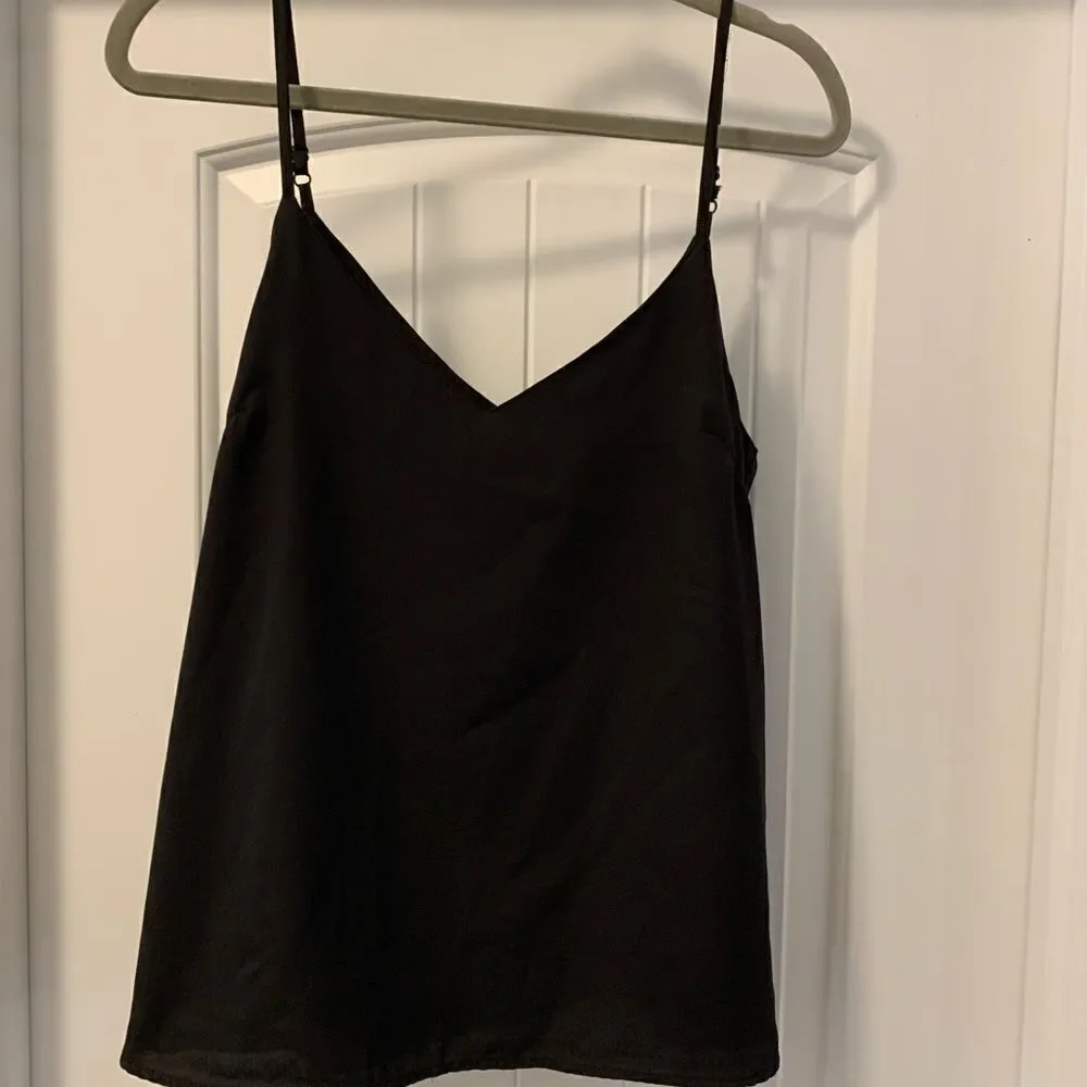 ASOS Spaghetti Strap V-Neck Camisole Tank Top in Black Size 6